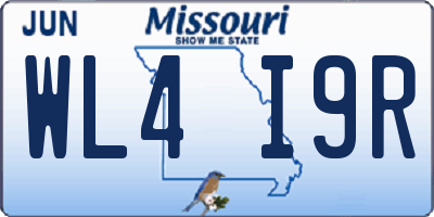 MO license plate WL4I9R