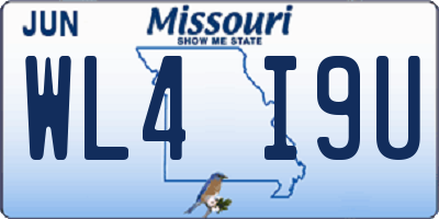MO license plate WL4I9U