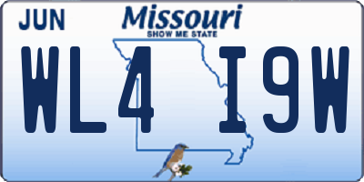 MO license plate WL4I9W