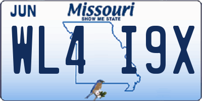 MO license plate WL4I9X