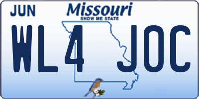 MO license plate WL4J0C