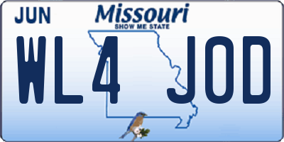 MO license plate WL4J0D