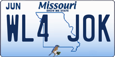 MO license plate WL4J0K