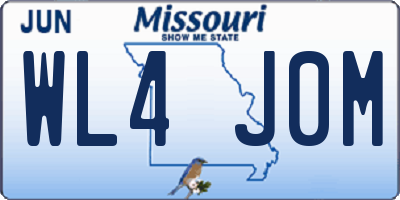 MO license plate WL4J0M