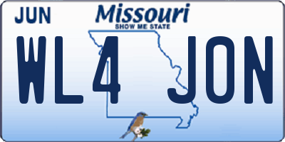 MO license plate WL4J0N