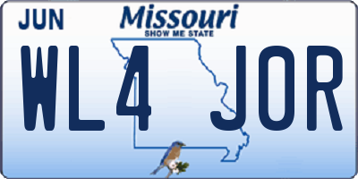MO license plate WL4J0R