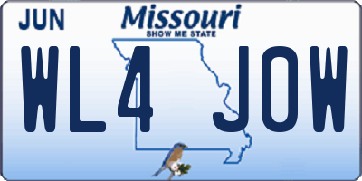 MO license plate WL4J0W