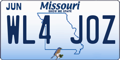 MO license plate WL4J0Z