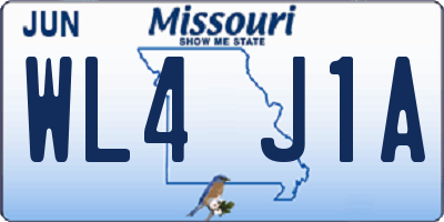 MO license plate WL4J1A