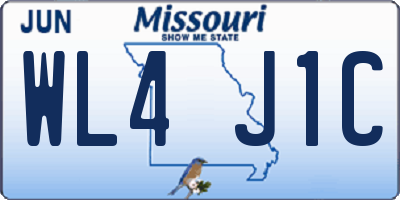 MO license plate WL4J1C