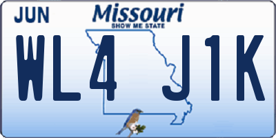 MO license plate WL4J1K