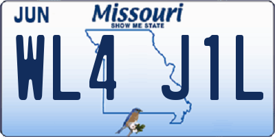 MO license plate WL4J1L