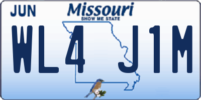MO license plate WL4J1M