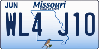 MO license plate WL4J1O