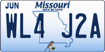 MO license plate WL4J2A