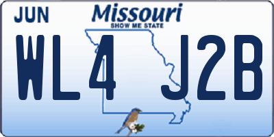 MO license plate WL4J2B