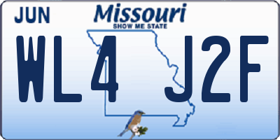 MO license plate WL4J2F