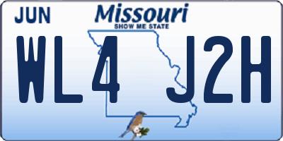 MO license plate WL4J2H