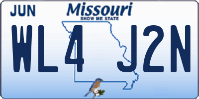 MO license plate WL4J2N