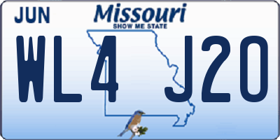 MO license plate WL4J2O