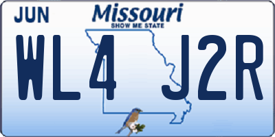MO license plate WL4J2R