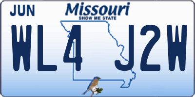 MO license plate WL4J2W
