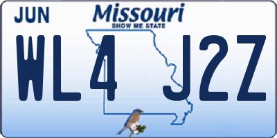 MO license plate WL4J2Z