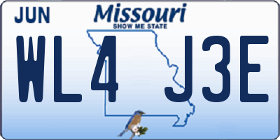 MO license plate WL4J3E