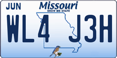 MO license plate WL4J3H