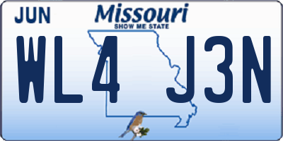 MO license plate WL4J3N