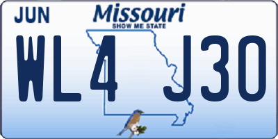 MO license plate WL4J3O