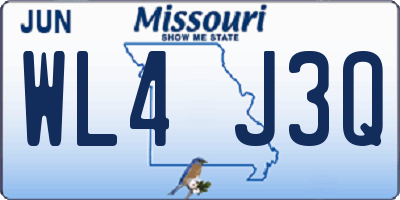 MO license plate WL4J3Q