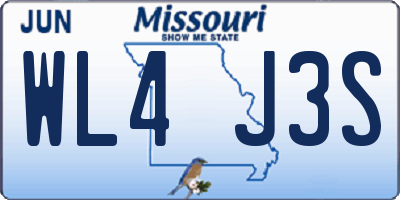 MO license plate WL4J3S