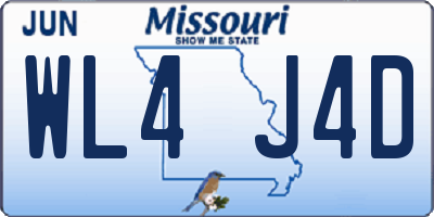 MO license plate WL4J4D