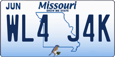 MO license plate WL4J4K