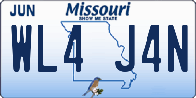 MO license plate WL4J4N