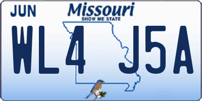 MO license plate WL4J5A