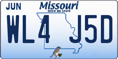 MO license plate WL4J5D
