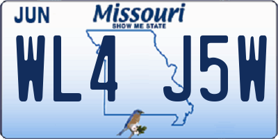 MO license plate WL4J5W