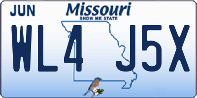 MO license plate WL4J5X