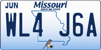 MO license plate WL4J6A