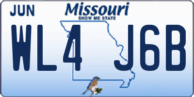 MO license plate WL4J6B