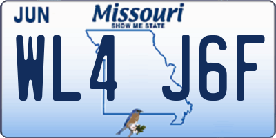 MO license plate WL4J6F