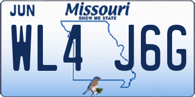 MO license plate WL4J6G