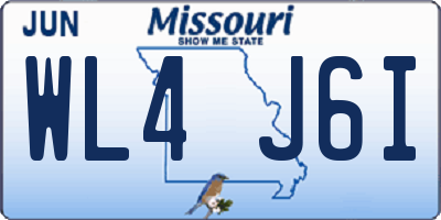 MO license plate WL4J6I