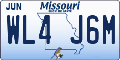 MO license plate WL4J6M