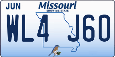 MO license plate WL4J6O
