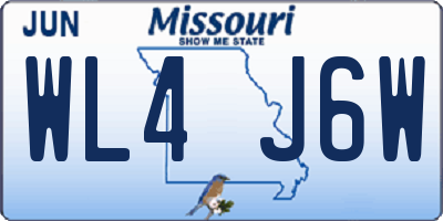 MO license plate WL4J6W