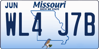MO license plate WL4J7B