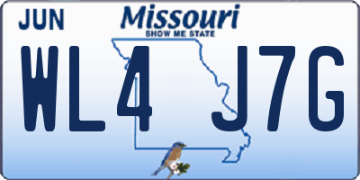 MO license plate WL4J7G